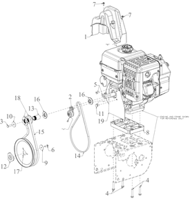 Engine Drive Diagram and Parts List for 2X30-INCHMAX (31AH8JVSB10)(2023) Cub Cadet Snow Blower